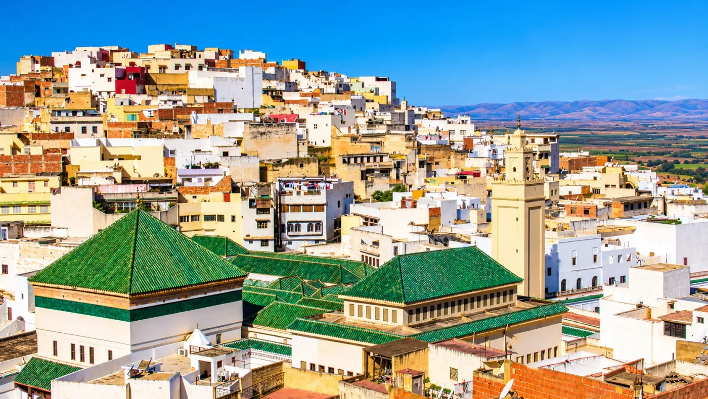 Mausolée de Moulay Idriss al-Akbar dit « Moulay Idriss Ier », situé dans le village de Moulay Idriss Zerhoun près de la ville de Meknès.